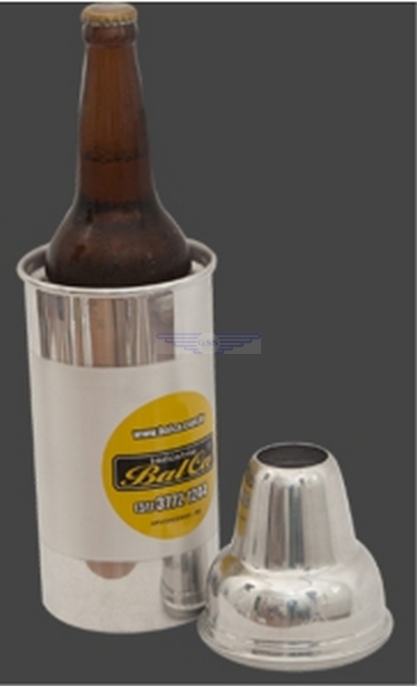 Porta garrafa de alumÃ­nio com isopor tampa cortada 